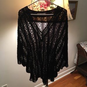 Black lace bat wing summer tunic